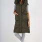 Italian Padded Pockets Hooded Long Gilet