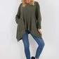 Italian Diagonal Pockets Cotton Tunic Top
