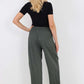 Italian Pleated Cotton Trousers With Side Pockets