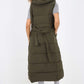 Italian Belted Hooded Long Gilet