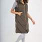 Italian Padded Pockets Hooded Zip up Long Gilet