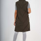 Italian Padded Pockets Hooded Zip up Long Gilet