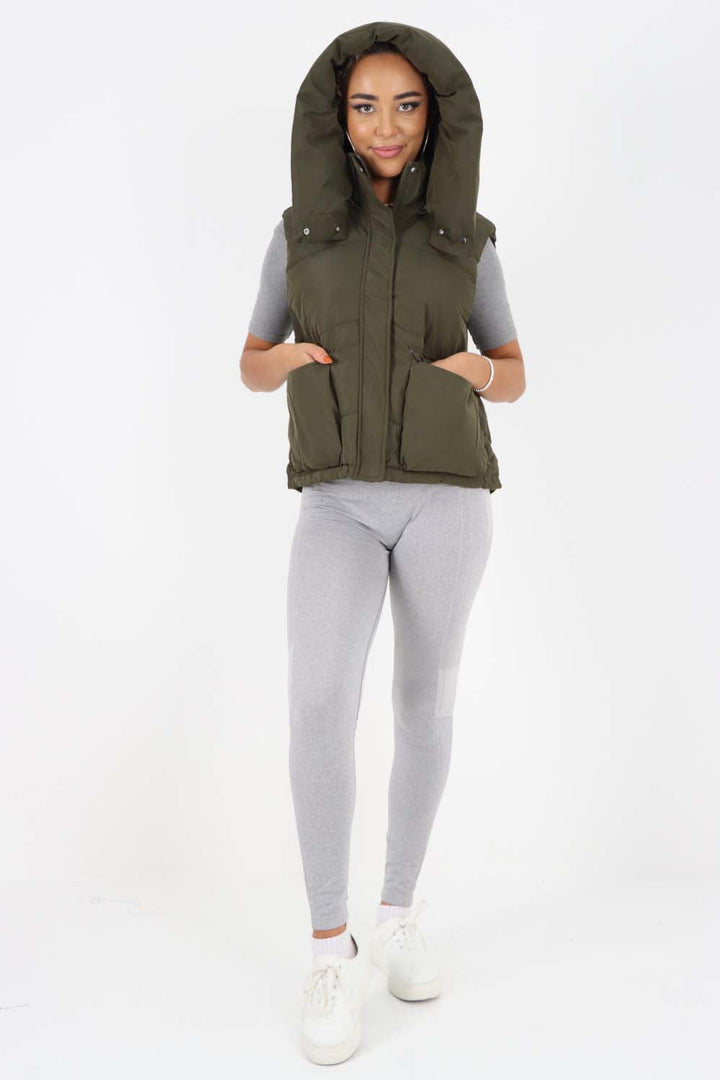 Italian Padded Pockets Hooded Gilet