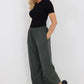 Italian Drawstring Hem Cotton Trousers With Side Pockets