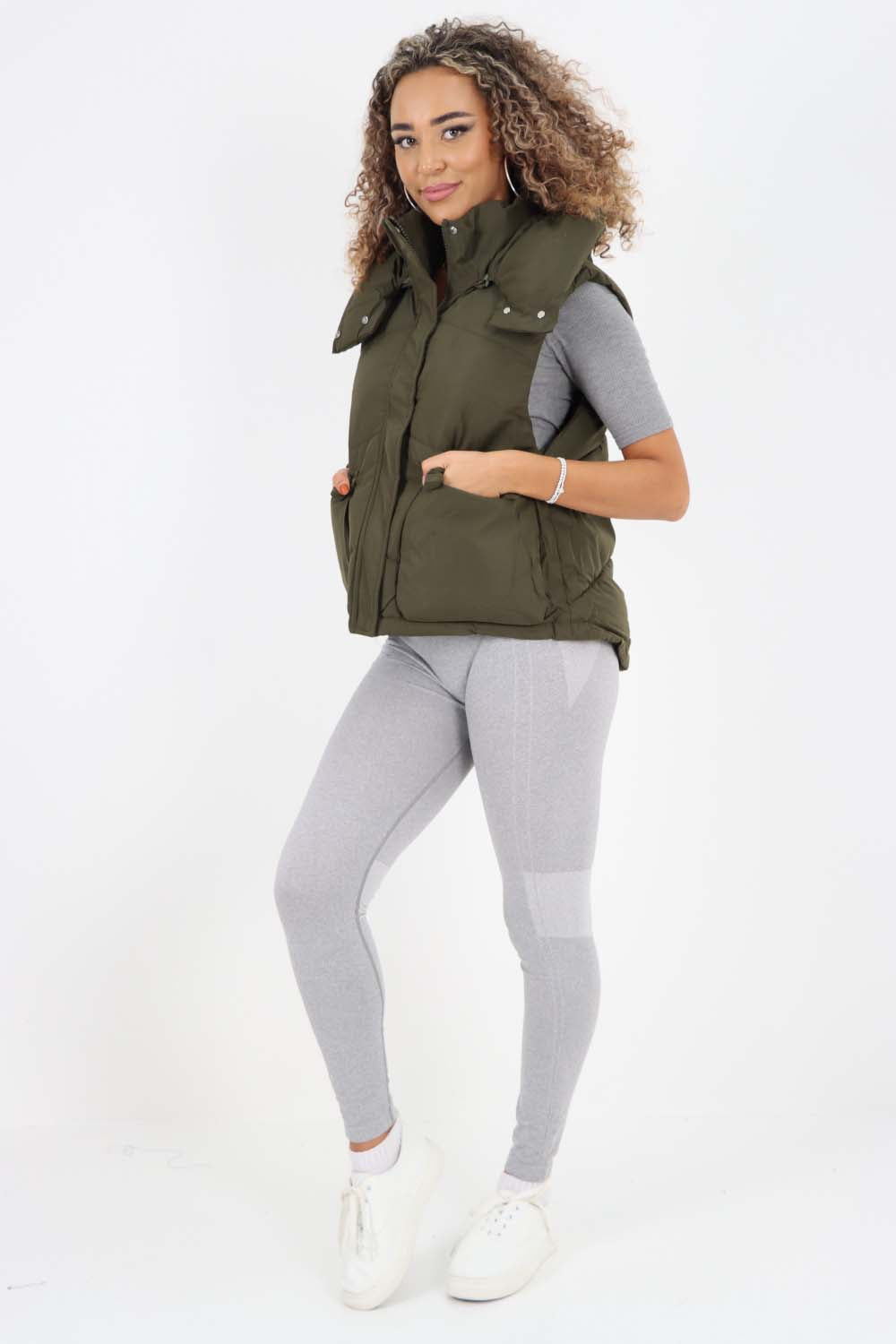 Italian Padded Pockets Hooded Gilet