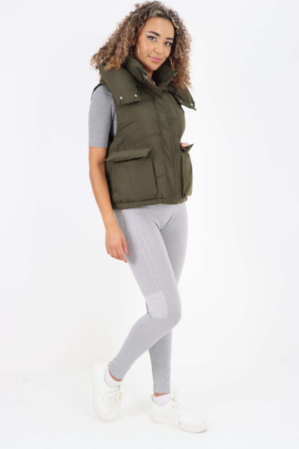 Italian Padded Pockets Hooded Gilet