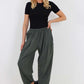 Italian Pleated Cotton Trousers With Side Pockets