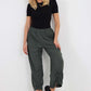 Italian Drawstring Hem Cotton Trousers With Side Pockets