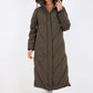 Italian Quilted Hooded Long Jacket Coat