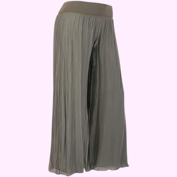 Italian Two Layers Silk Pleated Trouser