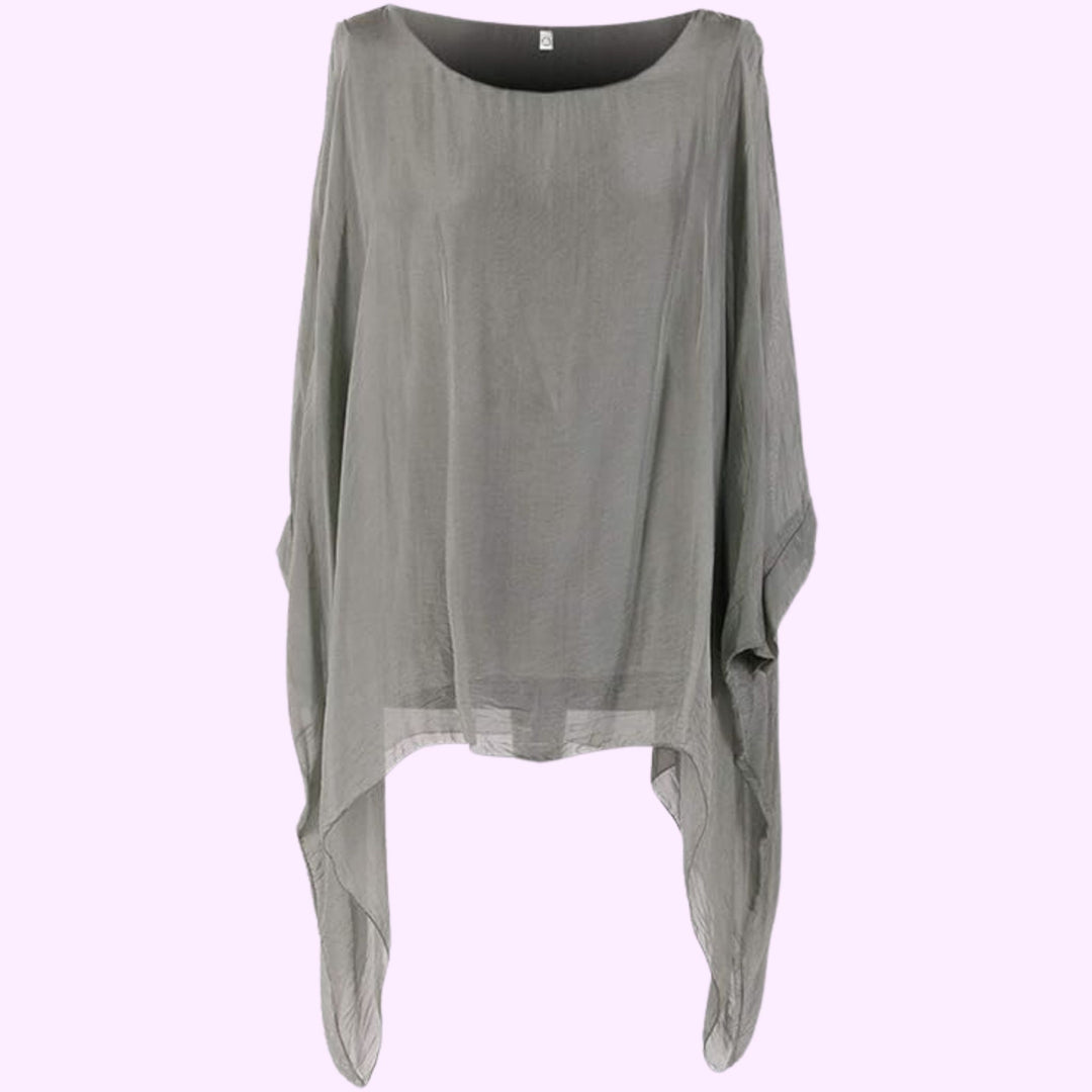 Italian Batwing Silk Tunic Top