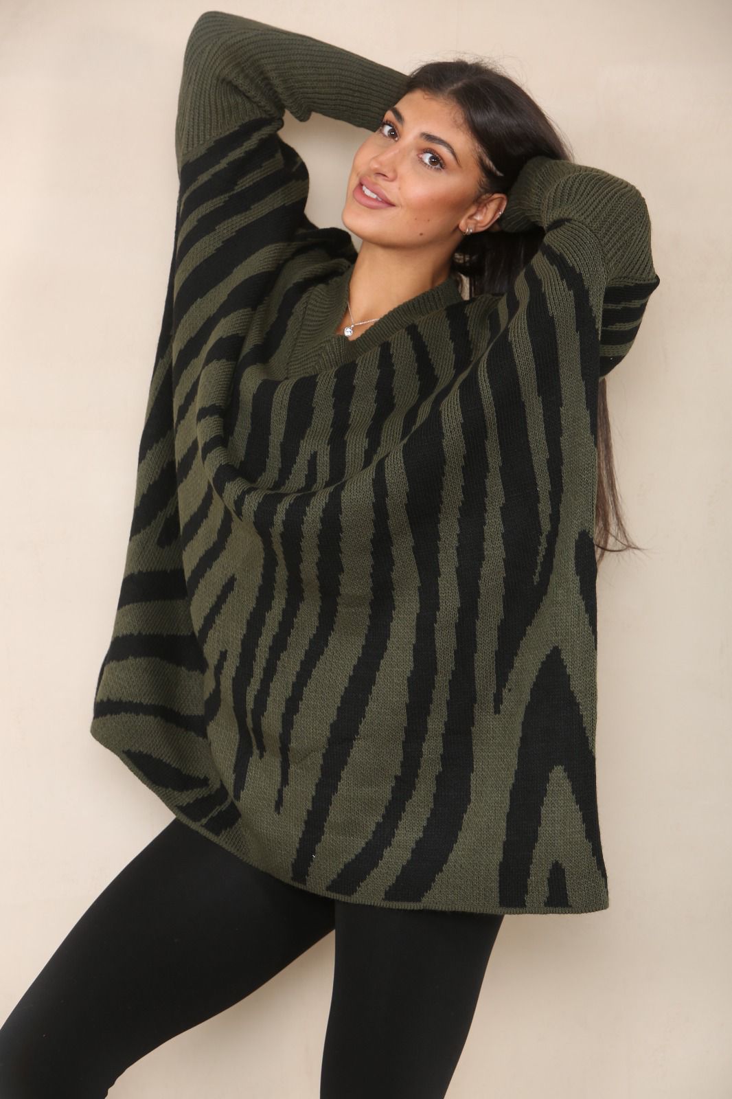 Oversized Zebra Print Jumper