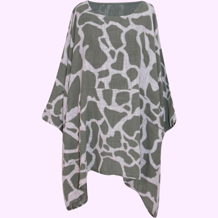 Italian Animal Print Tunic Top