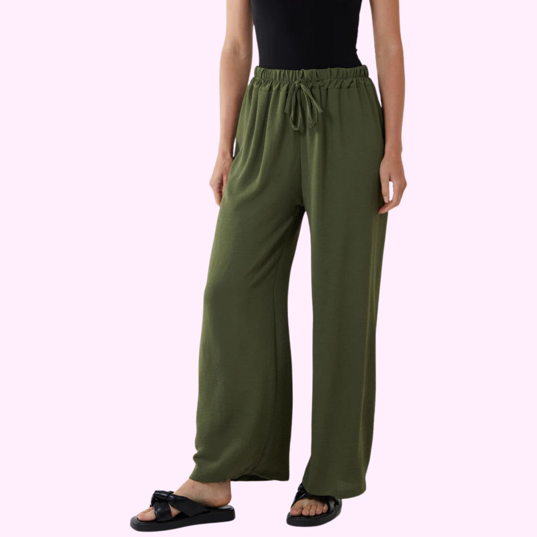 DRAWSTRING VISCOSE CREPE TROUSER