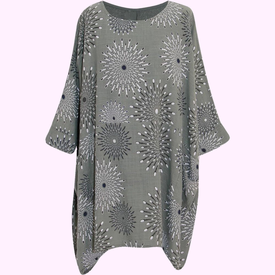 Italian Round Neck Cotton Tunic Top