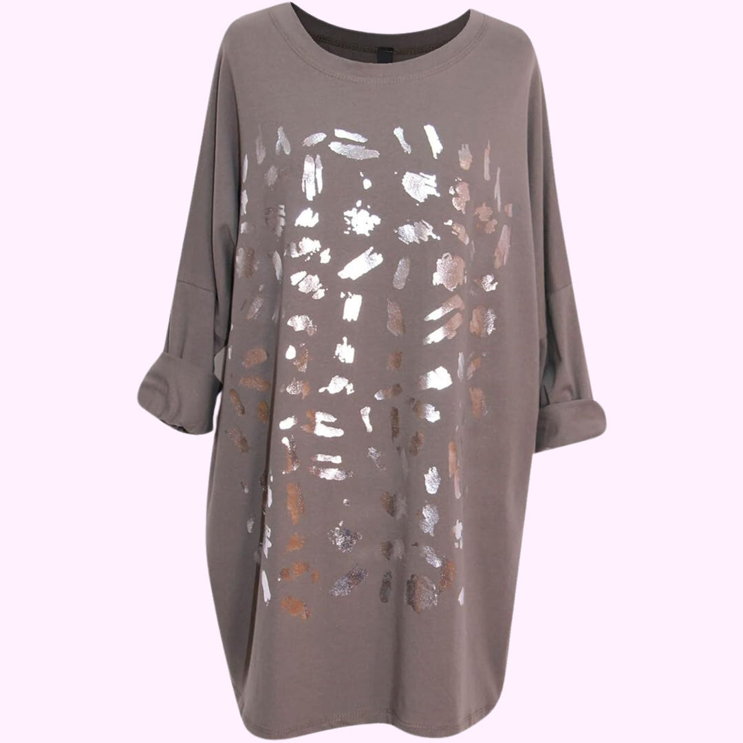 Italian Leopard Print Tunic Top