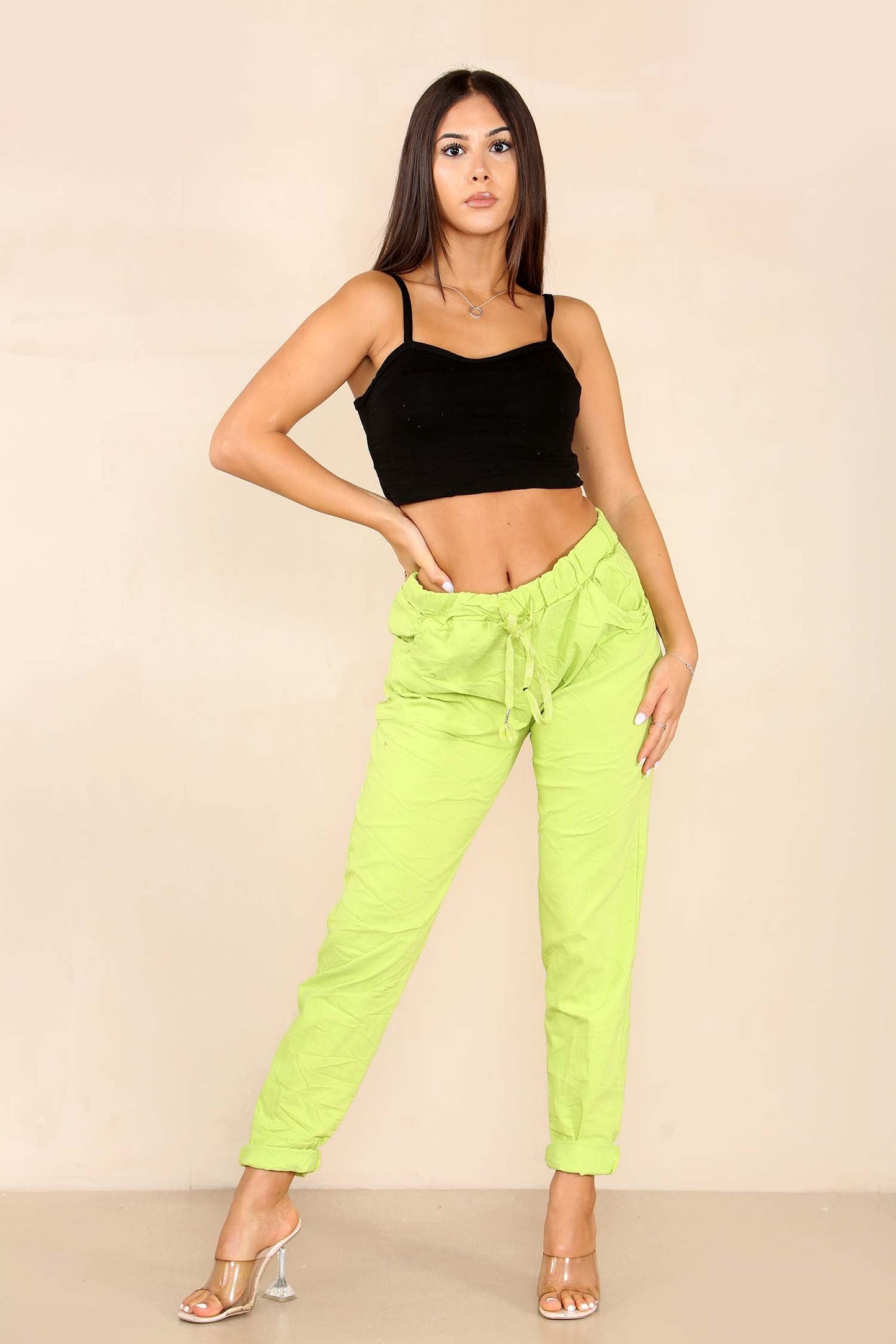 Italian Glitter Drawstring Waistband Magic Pants