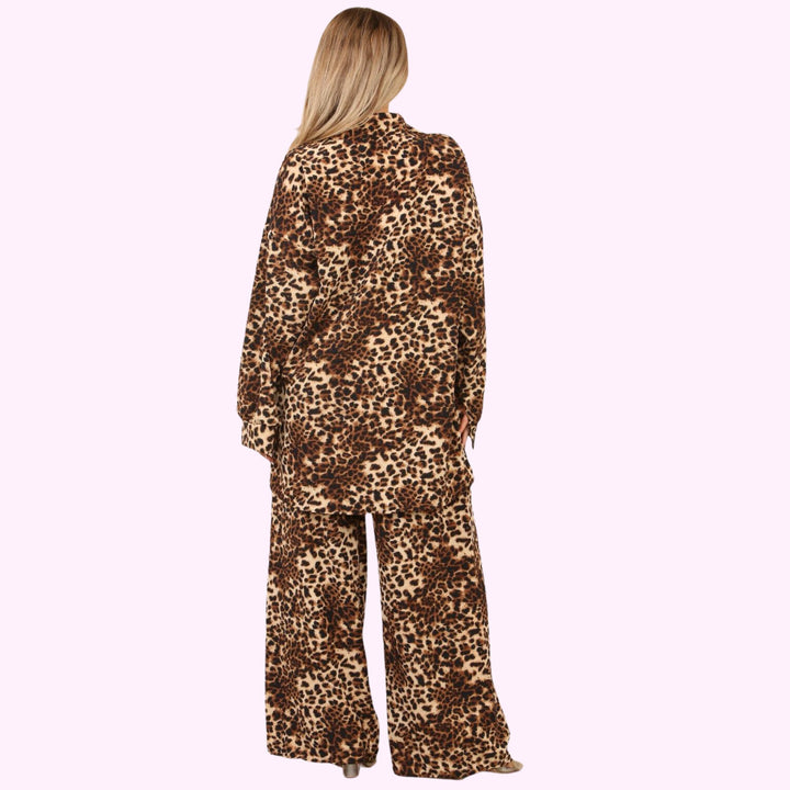 Leopard Print Italian 2 Piece Loungewear Set