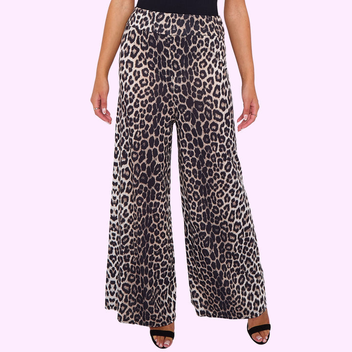 Leopard Print Palazzo Trousers