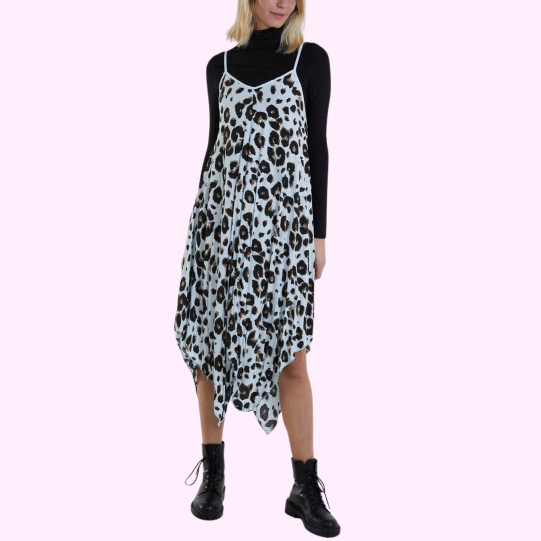 HANKY HEM LEOPARD PRINT DRESS