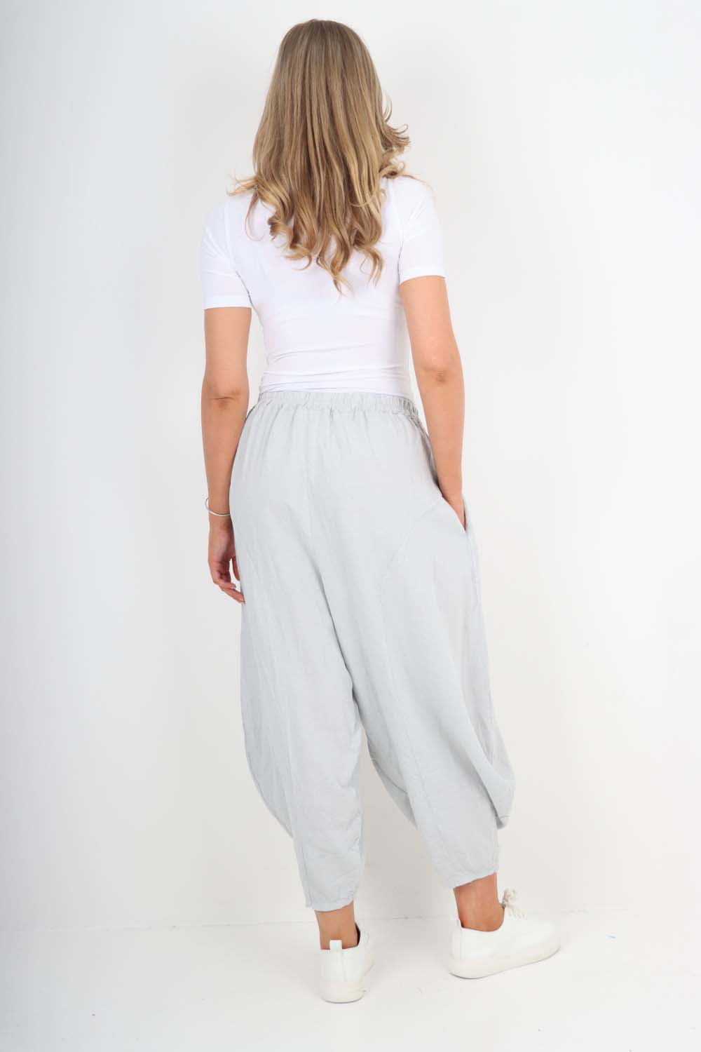Italian Plain Linen Hareem Pants