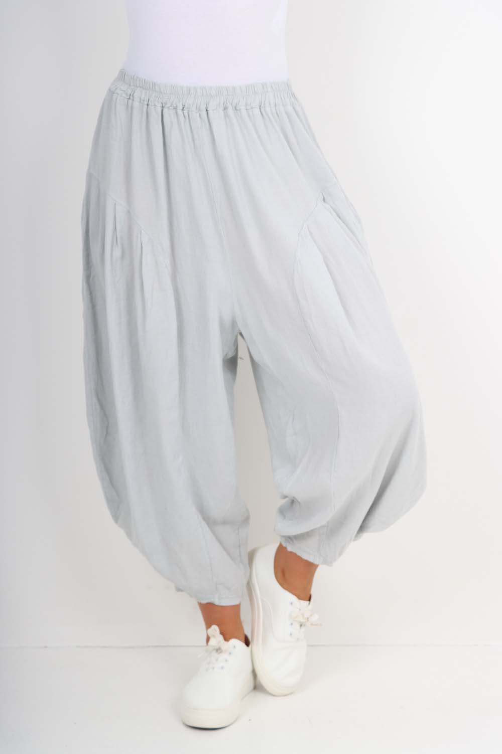 Italian Plain Linen Hareem Pants
