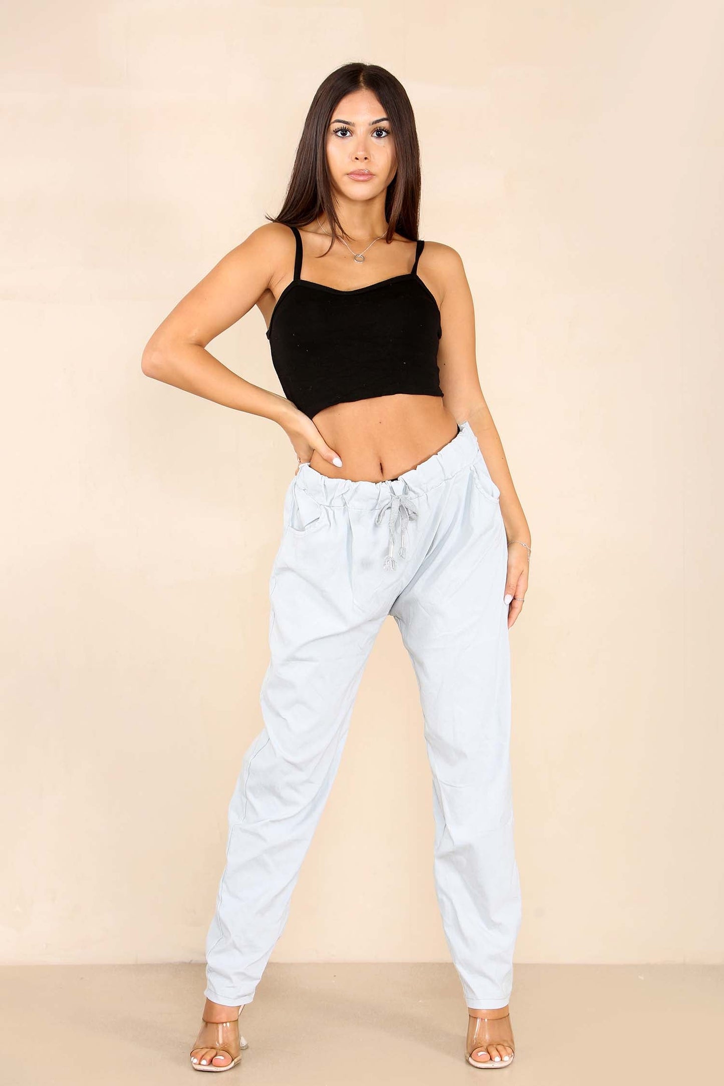 Italian Glitter Drawstring Waistband Magic Pants