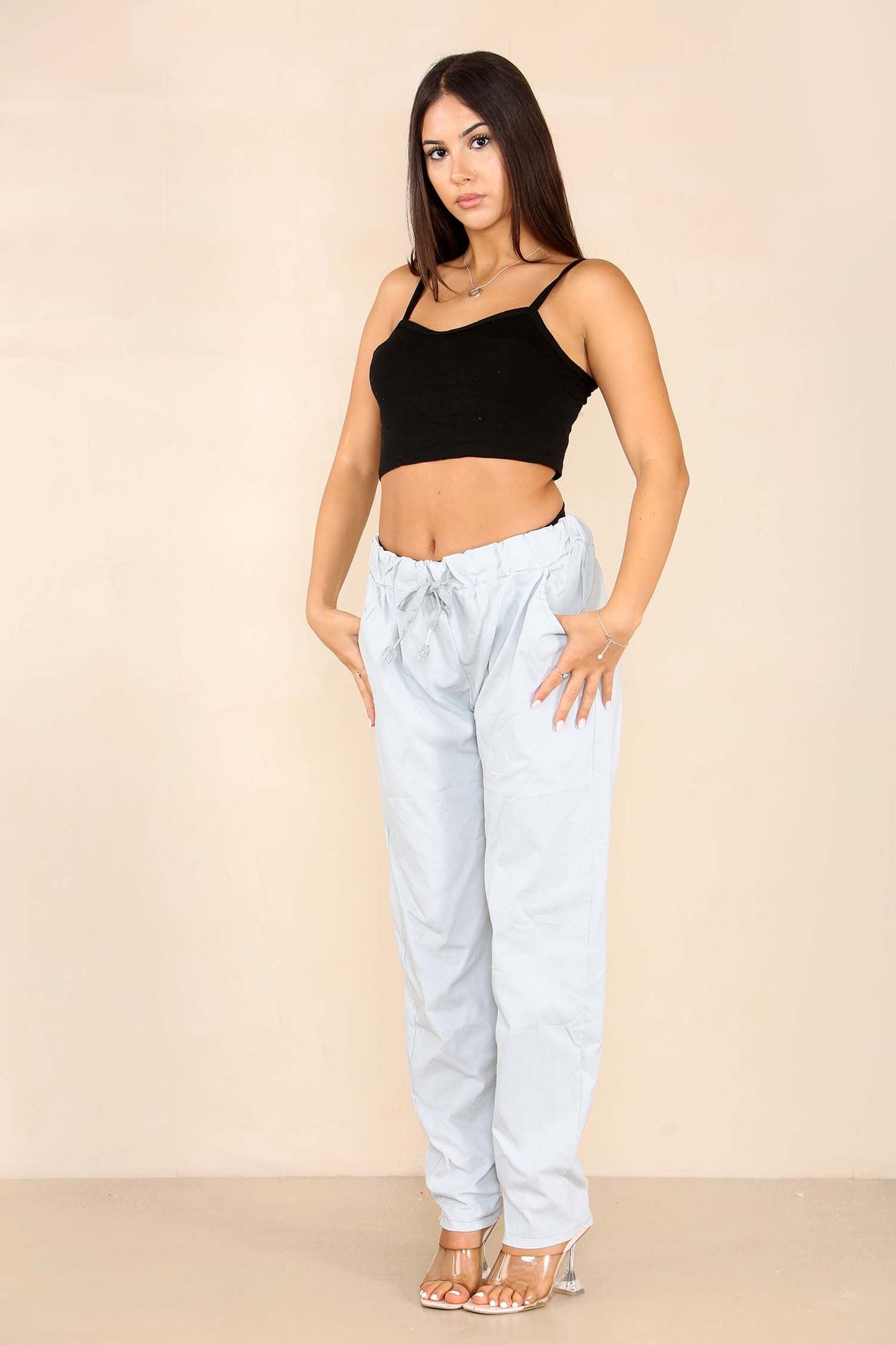 Italian Glitter Drawstring Waistband Magic Pants
