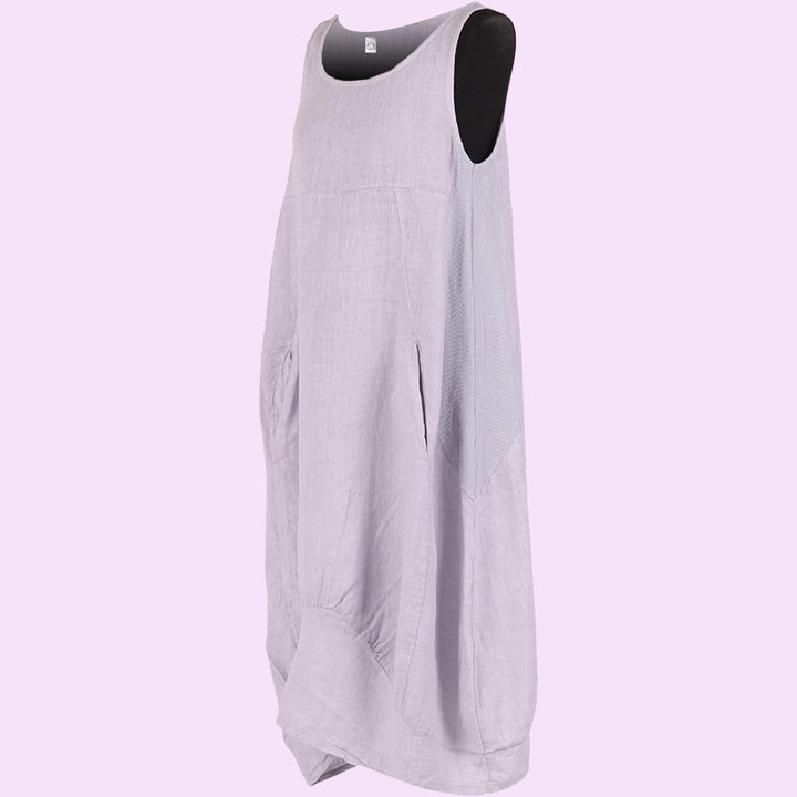 Ladies Italian Sleeveless Linen Dress