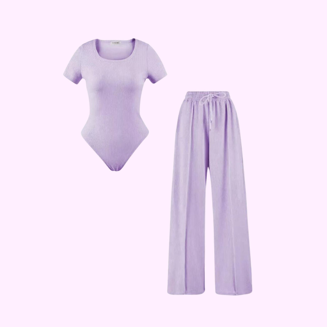 Ribbed Bodysuit and Trouser Set