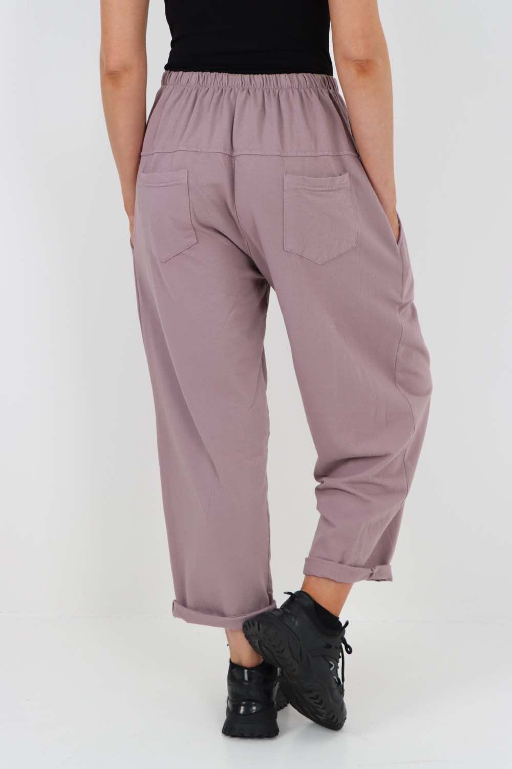 Italian Pleated Cotton Trousers With Side Pockets