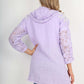 Italian Lace Sleeve Hooded Long Cardigan