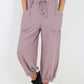 Italian Drawstring Cotton Harem Trousers With Side Pockets