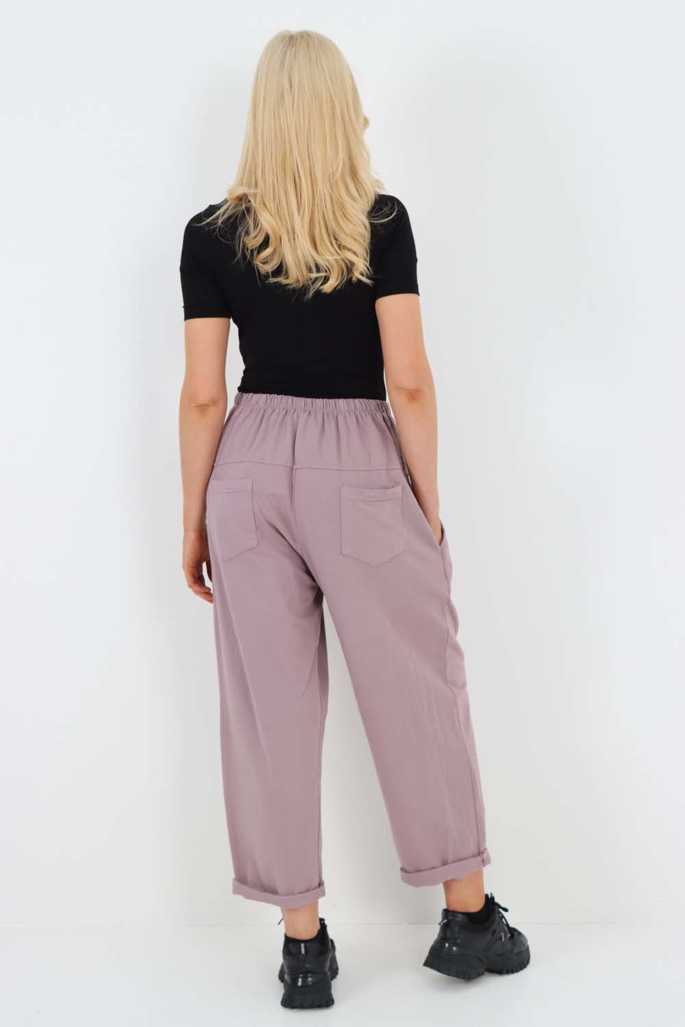 Italian Pleated Cotton Trousers With Side Pockets