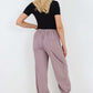 Italian Ruched Hem Cotton Trousers With Side Pockets