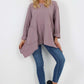 Italian Diagonal Pockets Cotton Tunic Top