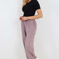 Italian Ruched Hem Cotton Trousers With Side Pockets