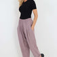 Italian Pleated Cotton Trousers With Side Pockets