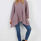 Italian Diagonal Pockets Cotton Tunic Top