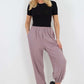Italian Ruched Hem Cotton Trousers With Side Pockets