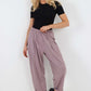 Italian Pleated Cotton Trousers With Side Pockets