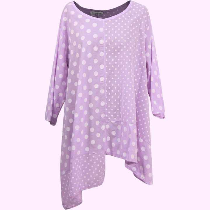 Italian Polka Dots Crew Neck Top