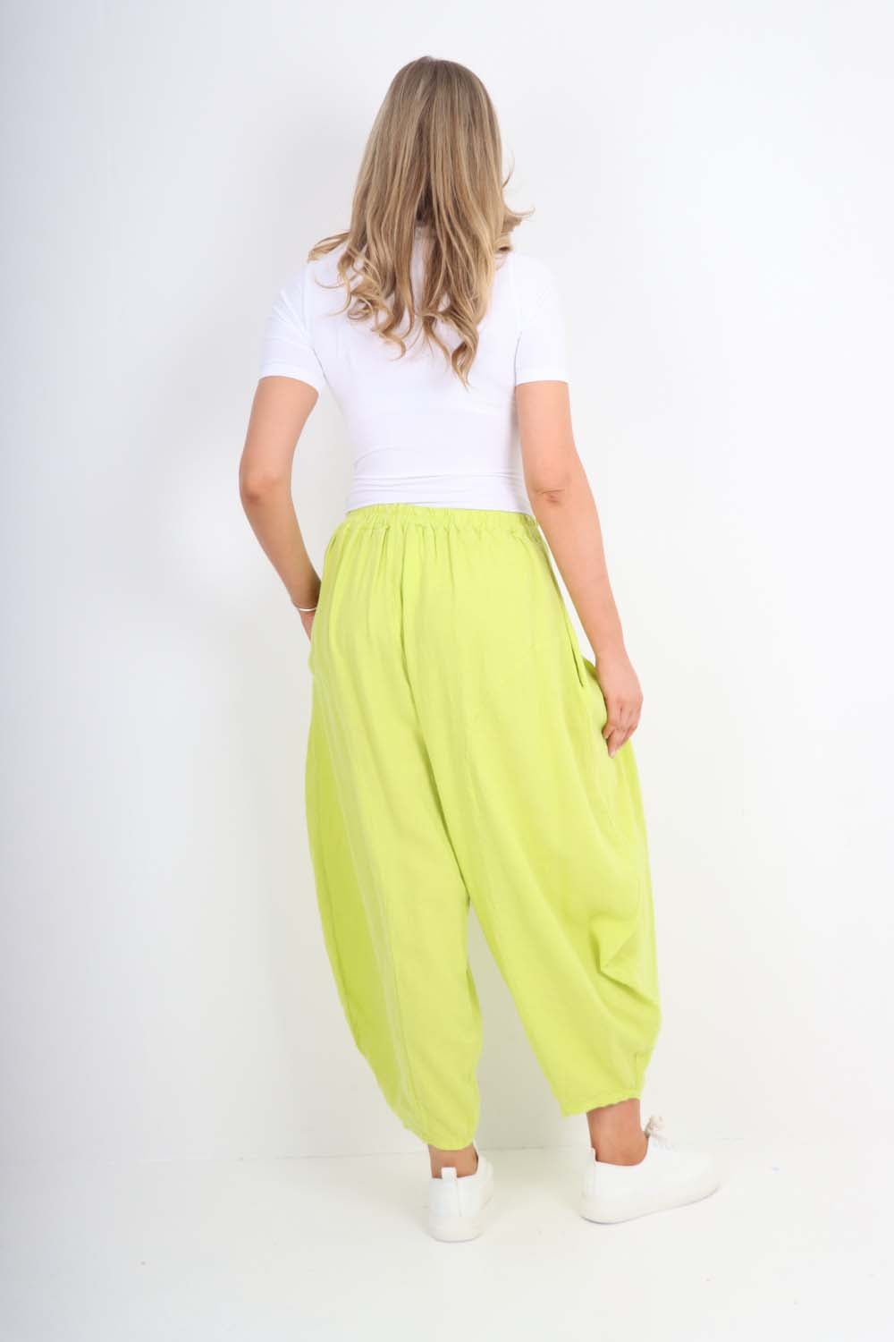 Italian Plain Linen Hareem Pants