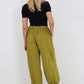 Italian Drawstring Cotton Harem Trousers With Side Pockets