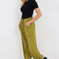 Italian Drawstring Cotton Harem Trousers With Side Pockets
