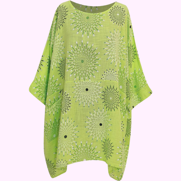 Italian Round Neck Cotton Tunic Top