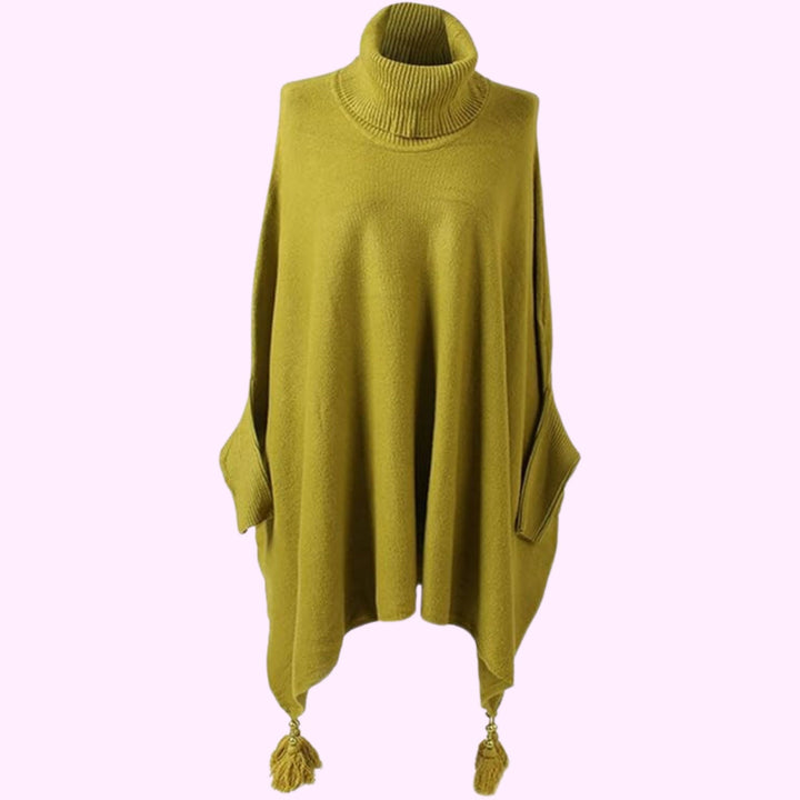 Italian Plain Cowl Neck Poncho