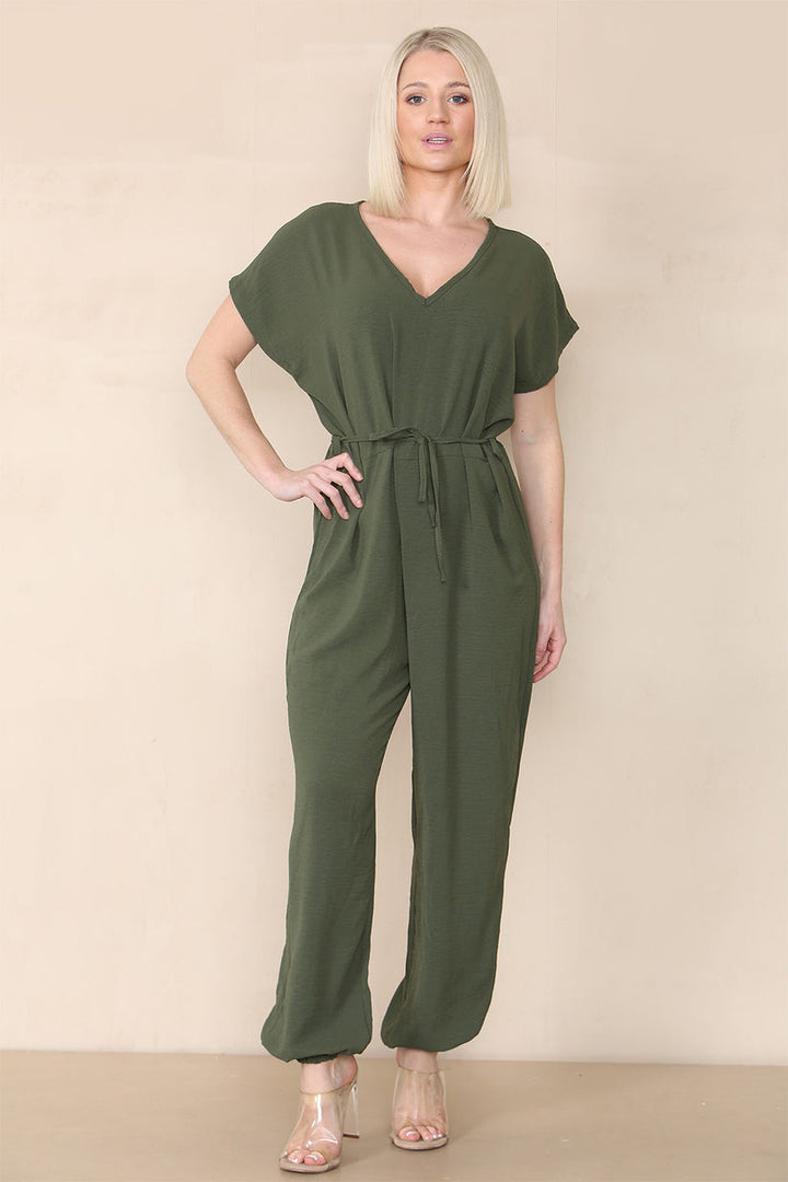 Tie Waist Stylish Harem Jumpsuit