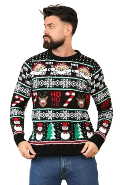 Mens Hoho Aztec Xmas Christmas  Jumper