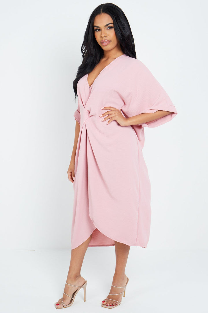 Tie Knot Twist Midi Dress